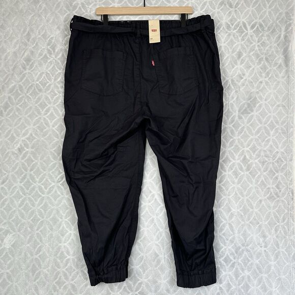 Levis Belted Jet Set Joggers Womens 16W Black Stretch Twill Pants Relaxed Casual - Picture 7 of 15